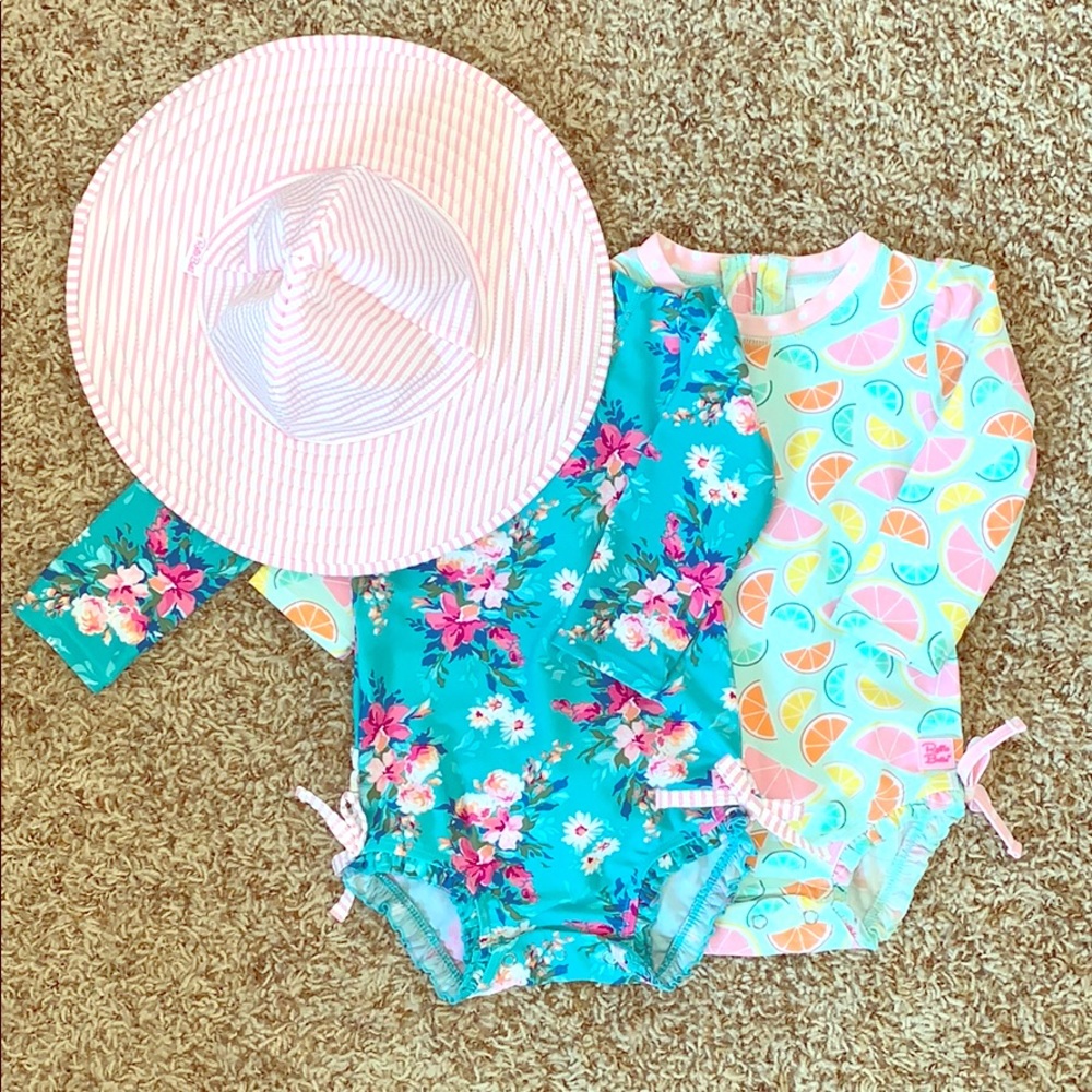 Ruffle Butt’s Swimsuits and Sun Hat